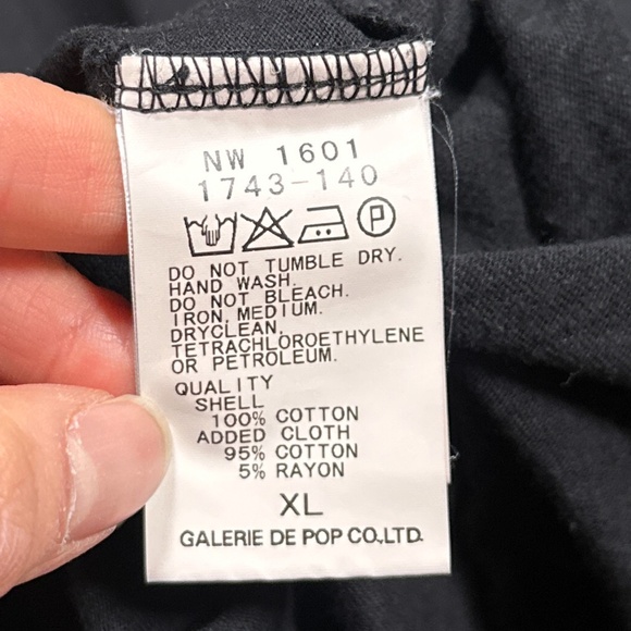 Sage De Cret Made in Japan Cut and Sew Block Black Cotton T Shirt Mens XL - Picture 8 of 11